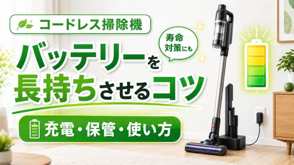 コードレス掃除機のバッテリーを長持ちさせる
