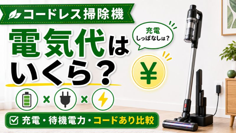コードレス掃除機の電気代はいくら