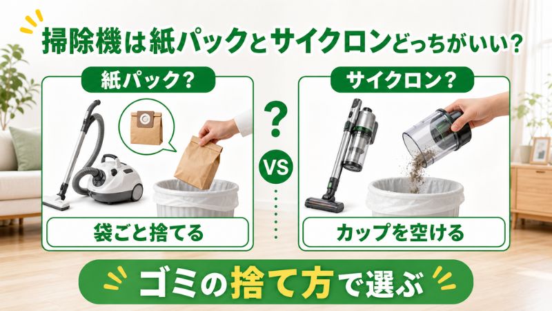 掃除機は紙パックとサイクロン