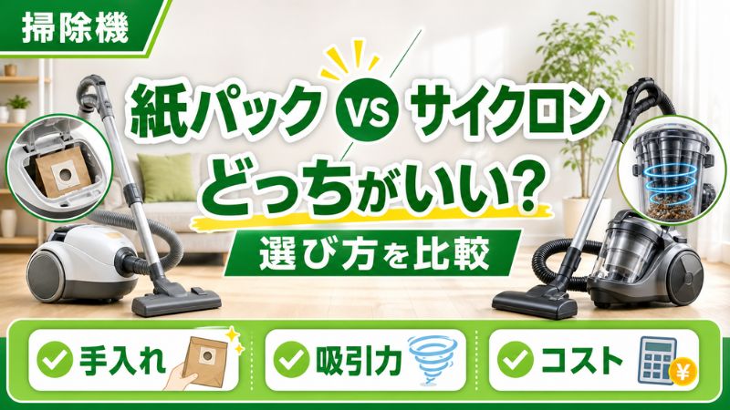 掃除機は紙パックとサイクロンどっち