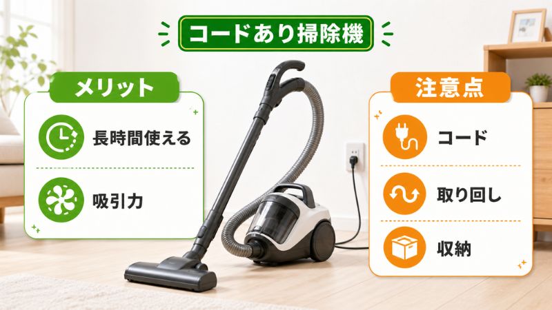 コードあり掃除機のメリット・デメリット
