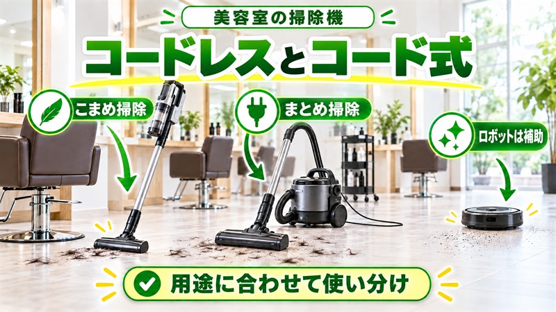 美容室でコードレス掃除機とコード式掃除機を使い分ける方法