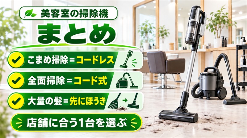 美容室におすすめの掃除機の選び方まとめ